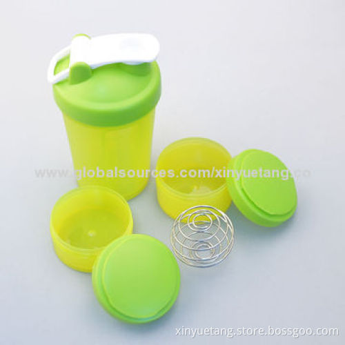 450mL BPA-free Plastic Protein Shaker Bottle with Pill Box, 21.5x9cm SizeNew